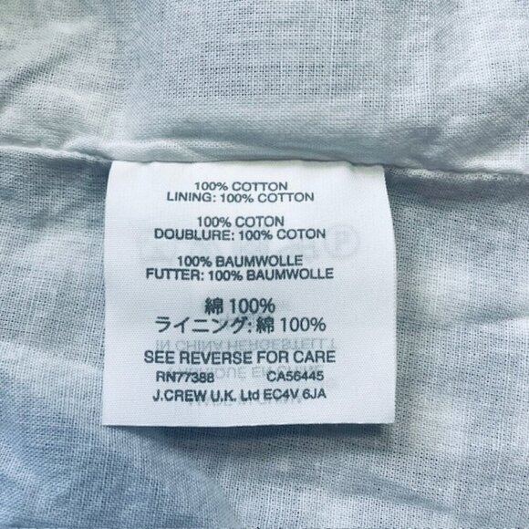 J. CREW Tie-Shoulder Gingham Ruffle Eyelet Top - Size 14 - Picture 4 of 5